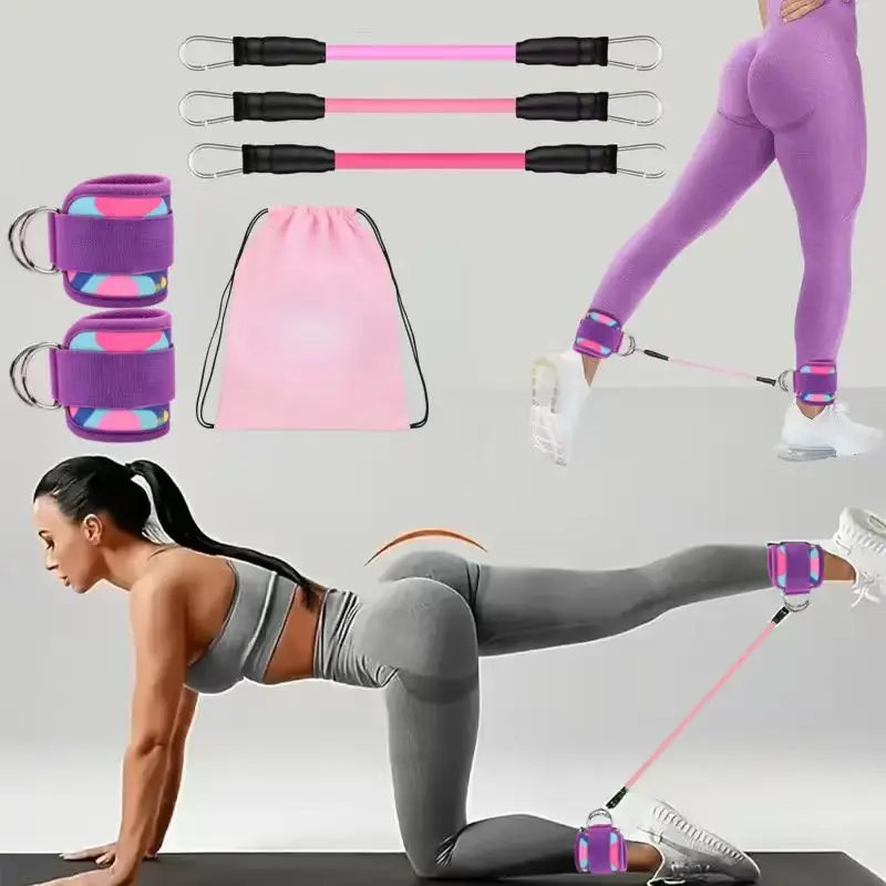 Ankle Resistance Bands, Workout Ankle Bands with Cuffs, Leg & Glute Exercise Resistance Bands, Fitness Equipment for Kickbacks and Hip Training, Ankle Straps with Resistance Bands for Home Workouts