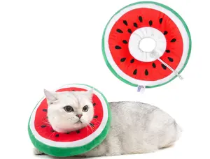 ANWA Adjustable Cat Cone Collar Soft, Cute Cat Donut Collar After Surgery, Kitten Recovery Cones to Stop Licking