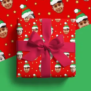 Custom Kids Face Christmas Wrapping Paper: Funny Holiday Gift for Parents, Unique Christmas Present Wrap (GW-35)