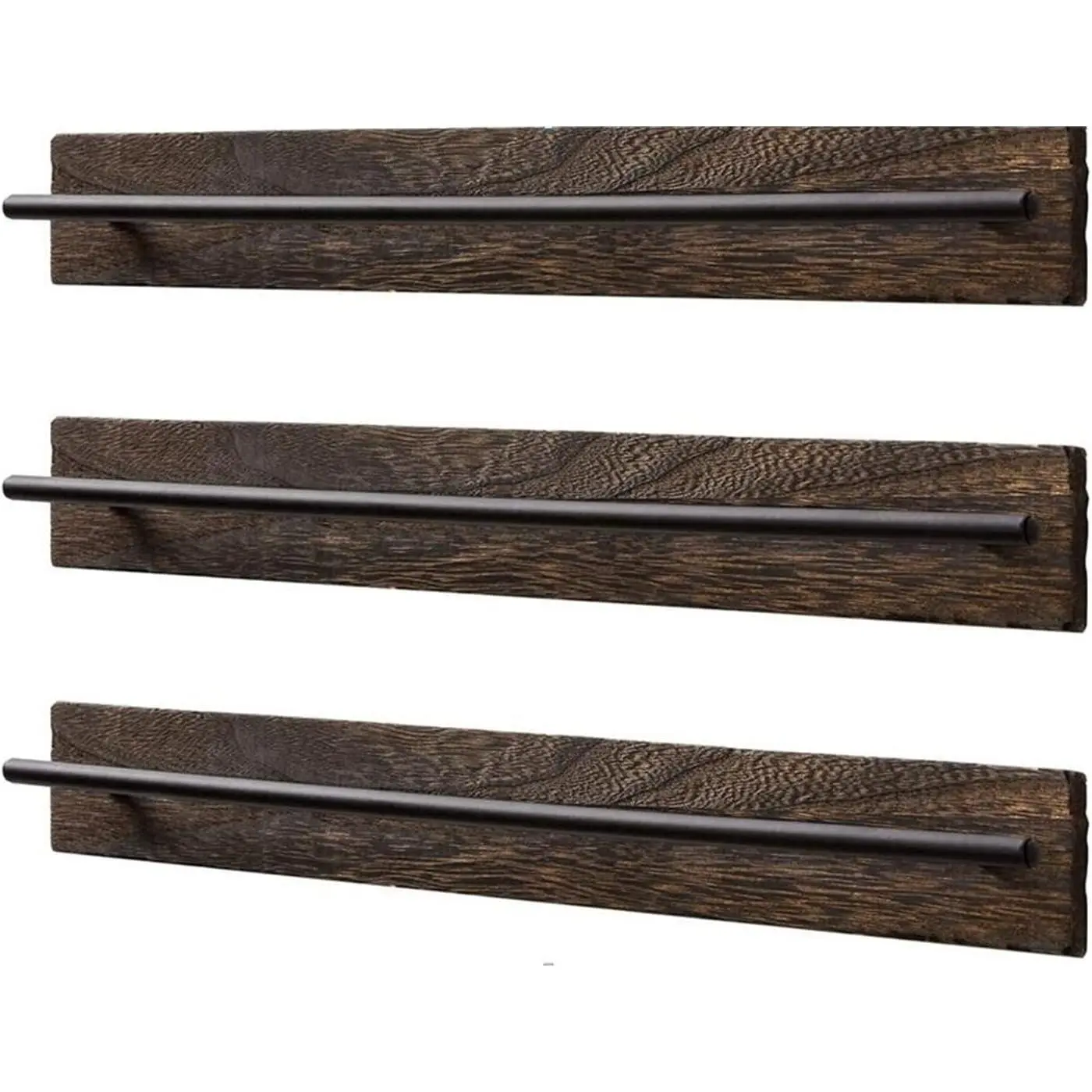 3 count Rustic Wall Mounted  Sunglasses Storage Organizer Eyeglasses Holder Eyewear Display Rack for Office Desk Home Decor Gifts (Dark Brown)