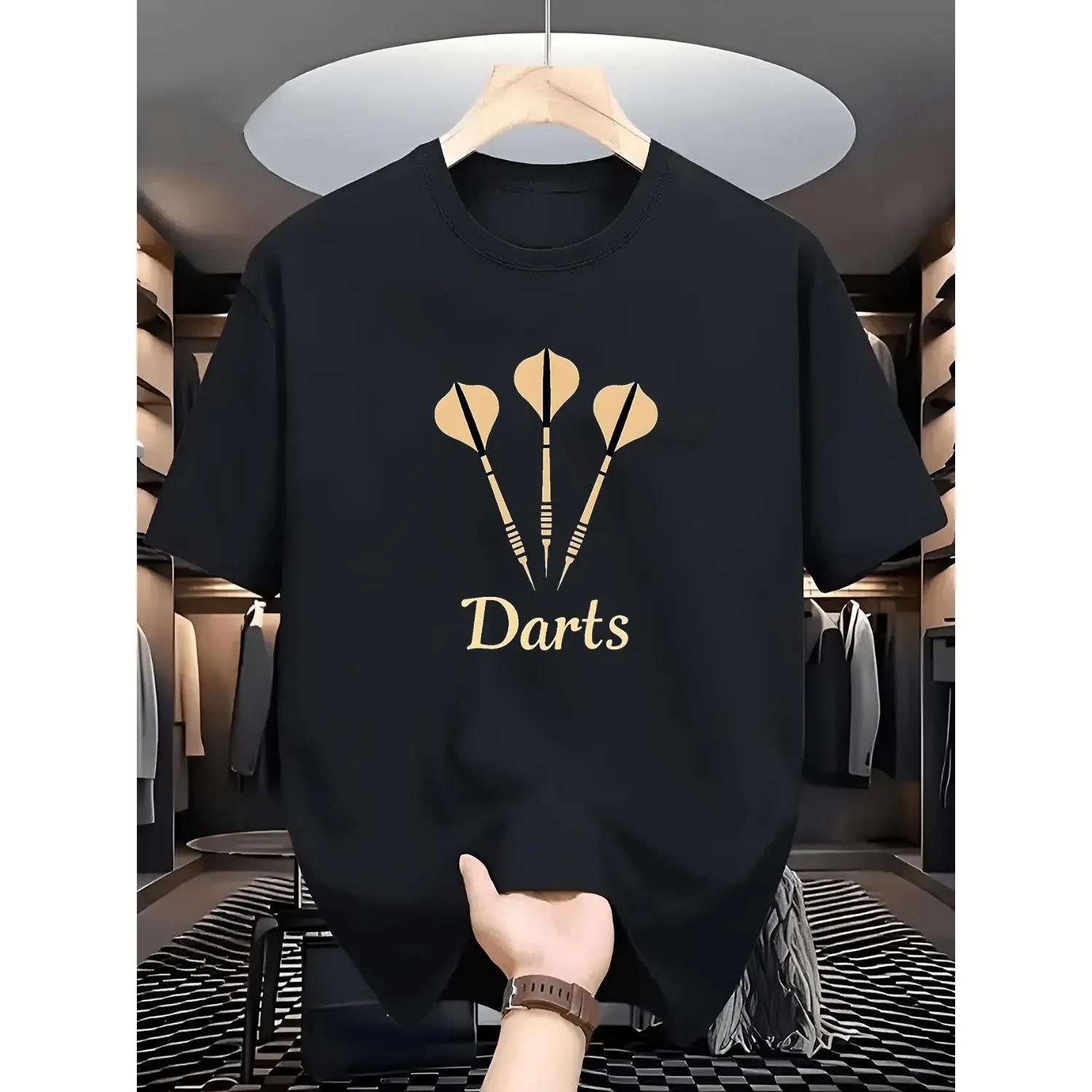 2025 Summer New Casual Fashion Dart Letter Print Soft Comfortable Breathable Round Neck T-Shirt