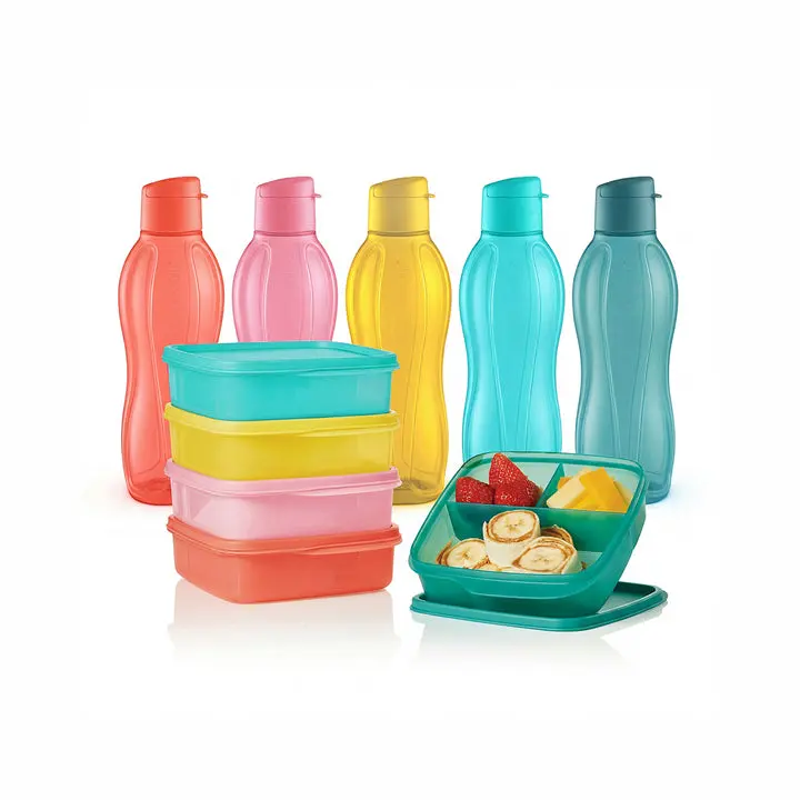 5 Day Prep & Go Eco+ Set with 5 Medium Water Bottles and 5 matching Lunch-Its