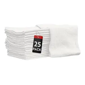 25 pack 14”x14” white shop towels.