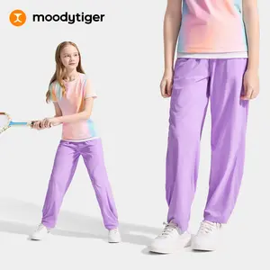 moodytiger Air Supply Wide Leg Pants for Girls with Breathable Natural Cooling for Relaxed Outdoor
