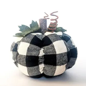 Black & White Buffalo Check Mini Pumpkin