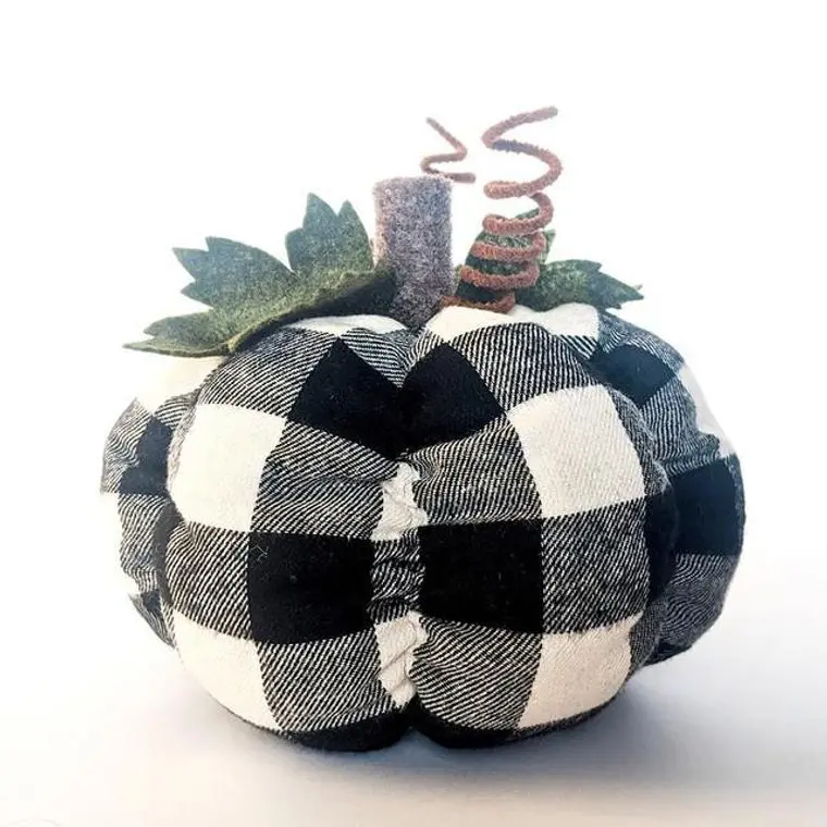 Black & White Buffalo Check Mini Pumpkin