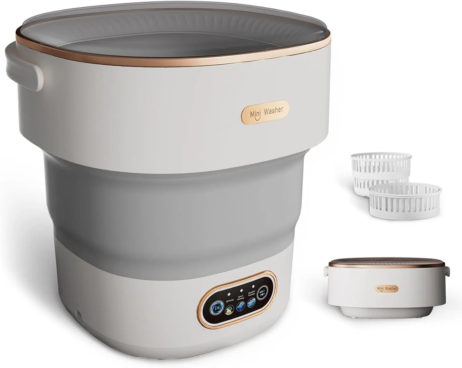 Mini Foldable Portable Laundry Machine and Spinner for Baby Clothes, Underwear, Socks; Ideal for Travel, Dorms, Camping