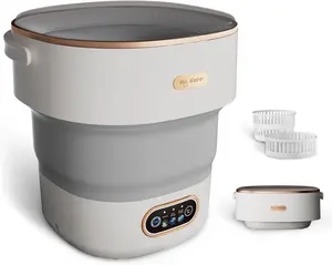 Mini Foldable Portable Laundry Machine and Spinner for Baby Clothes, Underwear, Socks; Ideal for Travel, Dorms, Camping