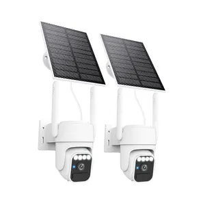 Solar Security Cameras Wireless Outdoor 2 Packs, Color Night Vision, SD/Cloud Storage, 2-Way Talk, 2.4GHz WiFi, IP65 Waterproof, 360° View
