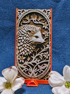 3D Effect Flower Hedgehog Bookmark - HueForge Style Flower Hedgehog- Realistic Textured Illusion - Ultra-Thin 3D Printed Book Accessory
