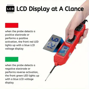 Smart Vehicle Circuit Tester with LED Voltage Display, USB Power, Compatible with 3.5-36V DC Automotive Electrical Systems, Digital Multimeter Probe with Alligator Clips