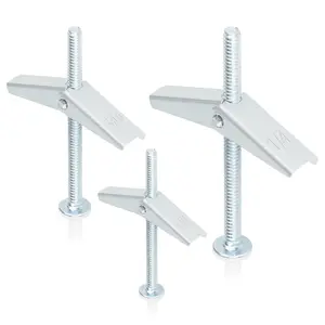 26Pcs 3 Sizes Hollow Wall Anchors 1/8”12pcs 3/16”8pcs 1/4”6pcs Heavy Duty Butterfly Anchors for Drywall, Toggle Bolts and Wing Nut Kit, Metal Drywall Anchors and Screws Assortment Set