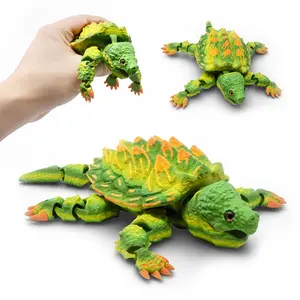 Articulated SNAPPING Turtle – 3D Printed Mythic Reptile with Hyper-Detailed Sculpt and Full Joint Movement & Random Glass Eyes – Collector Decor for Aquarium, Shelf, or Sensory Enthusiasts