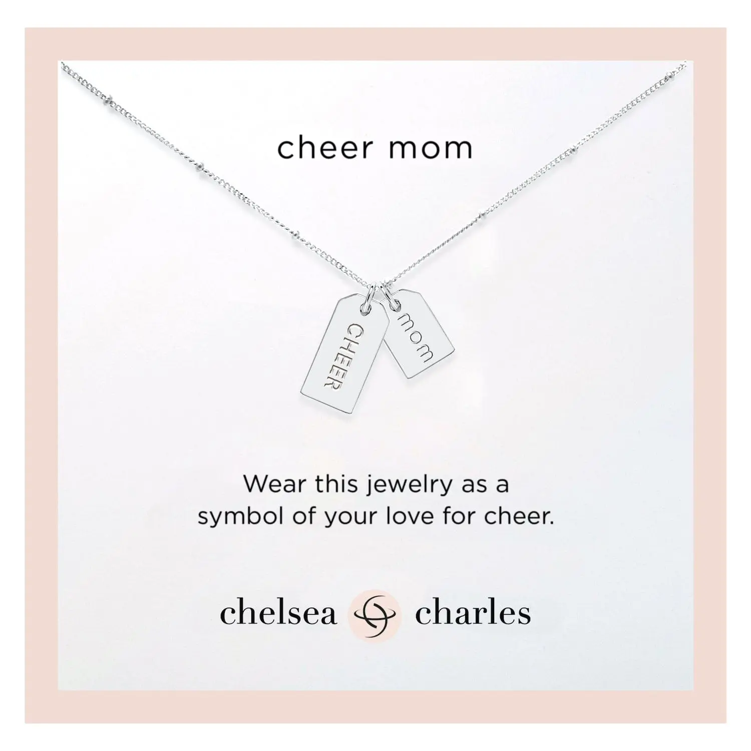 Cheer Mom Double Charm Silver Necklace