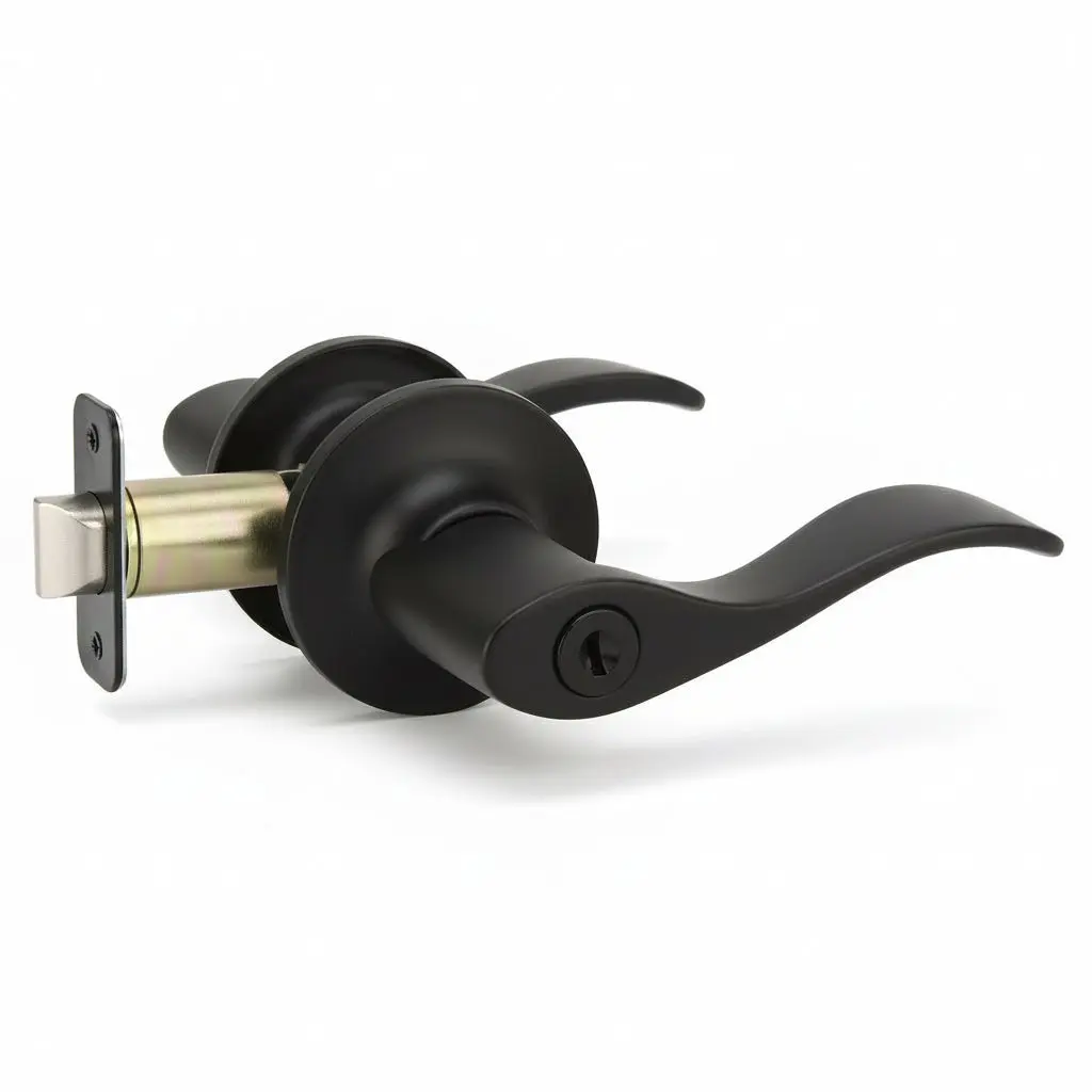 Kingston Entry Door Lever, Matte Black Kingston Entry Door Lever, Matte Black
