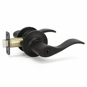 Kingston Entry Door Lever, Matte Black