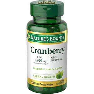 Nature's Bounty Cranberry Pills for Women Urinary Tract Health, Cranberry Supplements with Concentrate & Vitamin C, 120 Softgels