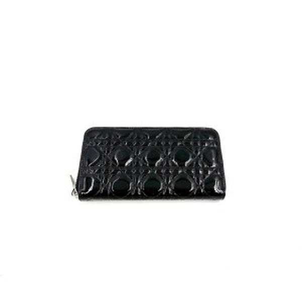 Pre-owned Dior As Shown Crossbody Bags HZ 09790 Christian Black Patent Leather Cannage Lady Wallet 26.01.15