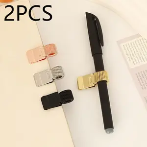 Metal Pen Clips with Spring, Stable Notebook Paper Holder, Simple Desktop Organizer, Suitable for School Office Handwriting, Stationery Office Supplies, Stationary Organizer Holder