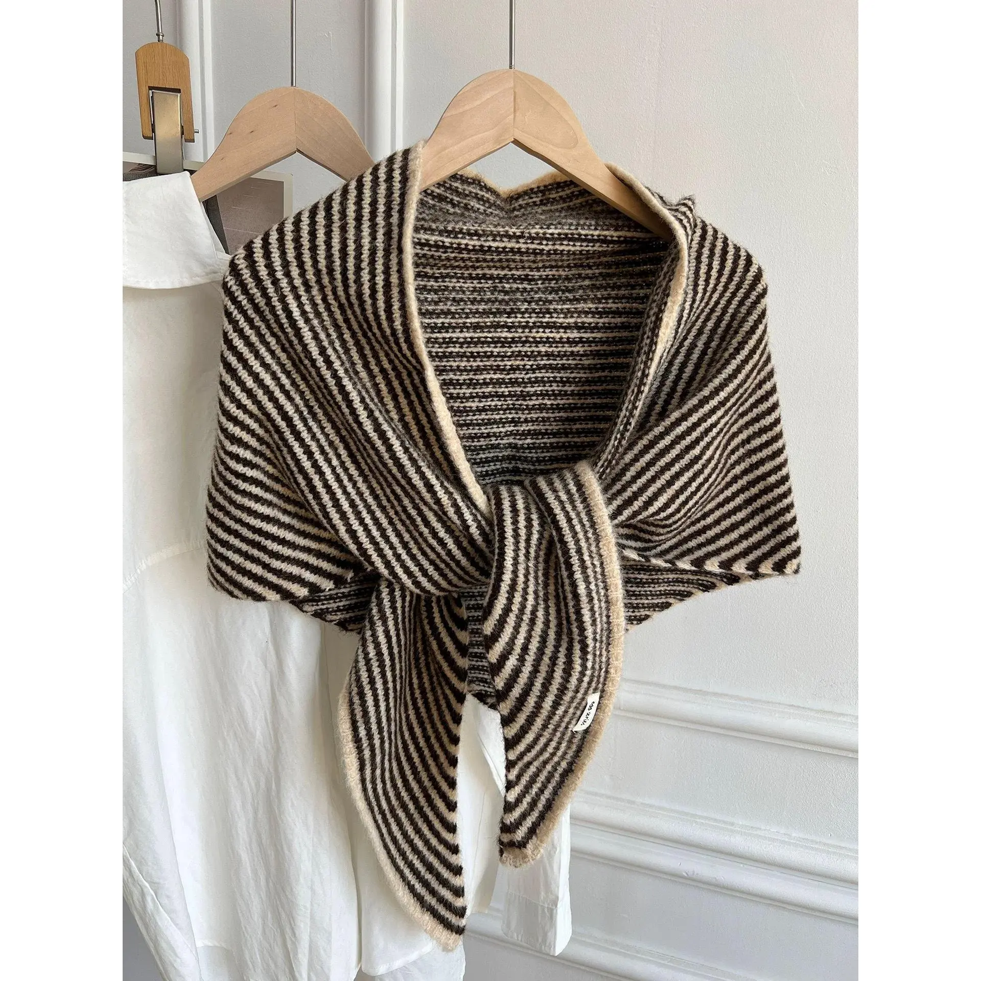 Korean quality blended shawl [light khaki]