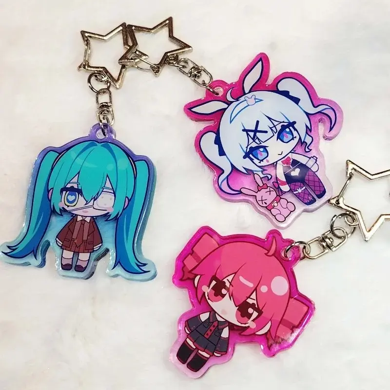 Miku Kasane Teto Anime Keychain - Cute Acrylic Cartoon Keychain, Funny Meme Character Charm for Keys, Bags, Backpack, Durable Gift for Fans & Collectors