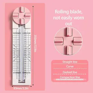 Multifunctional bi-directional paper cutter; handmade paper cutting tools available in 4 styles; multifunctional scrapbooking tool; suitable for cutting paper, photos, scrapbooks, and postcards (straight lines, wavy lines, dashed lines, and ruled lines);