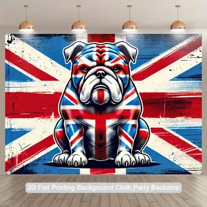Animal & Bulldog Backdrop – British Style Theme Tapestry, Wall Hanging, Photography Background, Polyester HD Print, Indoor, Outdoor, Party, Event Decor