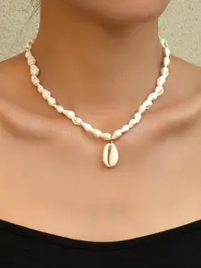 Boho Style Shell Decor Beaded Necklace, Vintage Beaded Necklace for Women & Men, Fashion Jewelry for Party, Daily Decor, Trendy Jewelry for Birthday Gift, Dainty Boho Necklace