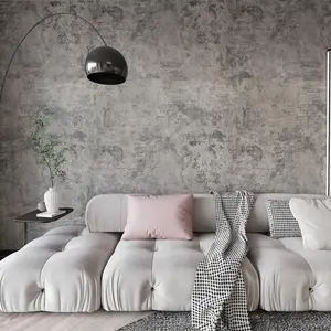 48"x354" Extra Wide Large Size Grey Concrete Wallpaper Peel and Stick Industrial Cement Wall Paper Matte  Brown Beige Vinyl Concrete Contact Paper for Countertops Wall Covering for Bedroom Bathroom