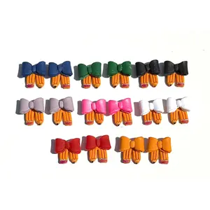 Polymer Clay Pencil Bow Earrings | Teacher Back to School Jewelry