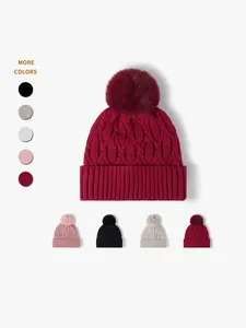 Women's Winter Knit Hat Beanie with Fleece Lining, Fashionable Warm Ear Protection, Polyester Jacquard Craftsmanship, Outdoor Cold Weather Gear, Knitted Winter Hat