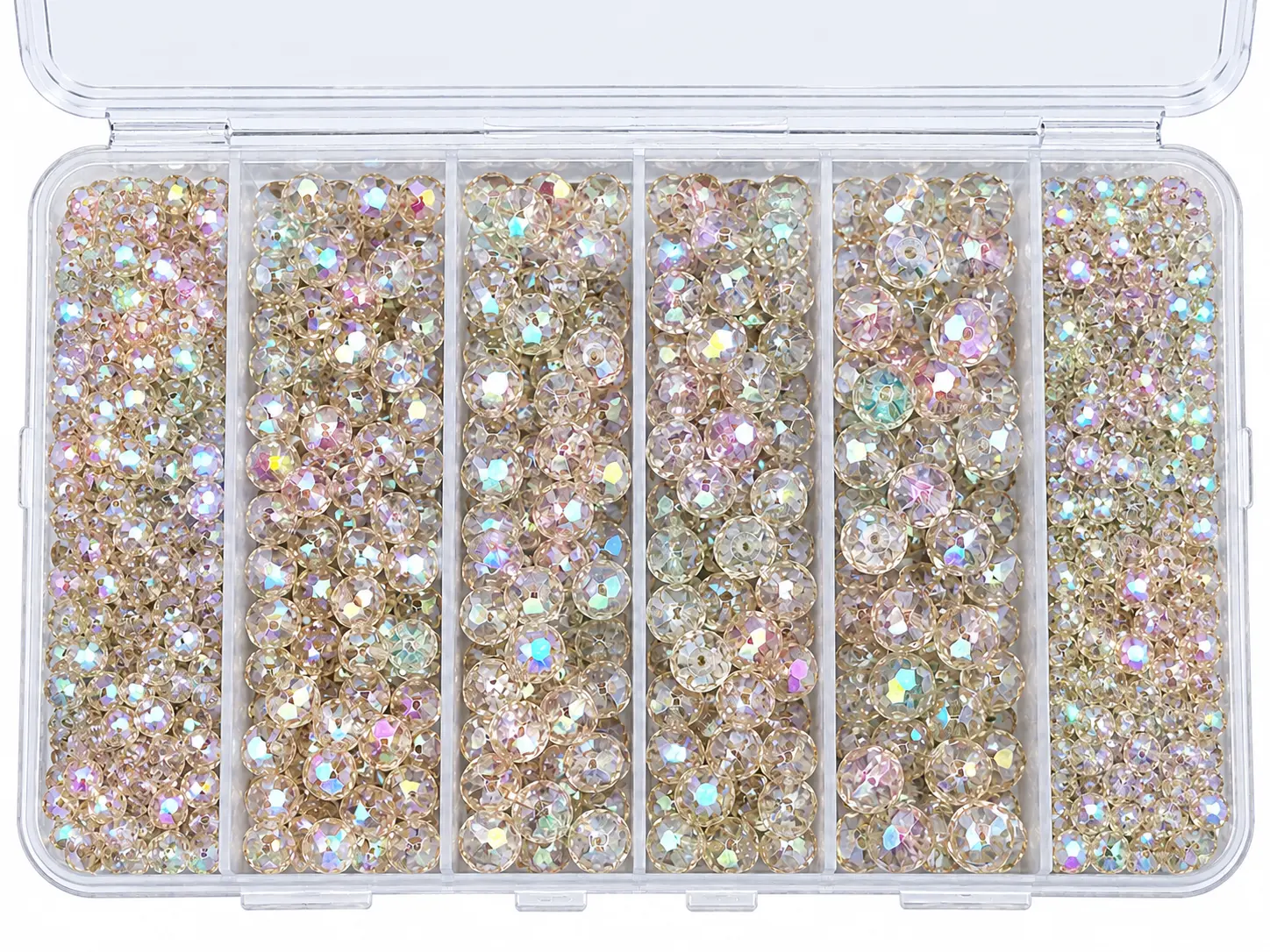 800Pcs crystal Glass Beads for Jewelry Making Beads (Silver Champagne)