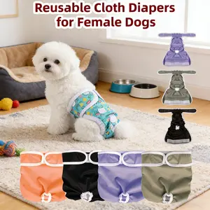 4pcs Washable Reusable Dog Diapers, High Absorbent Leak-Proof, Multiple Colors and Sizes, Comfortable Breathable Underwear for Training Dogs
