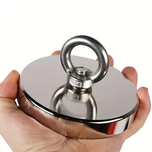 Heavy Duty Professional Magnet, Strong Magnetic Fishing Tool Kit - 158.76 kg Strong Pickup Tool, Corrosion-Resistant Metal Construction, Suitable for Deep Sea River Fishing, Ideal for Metal Recovery, Marine Rescue Equipment, Stylish Metal Appearance