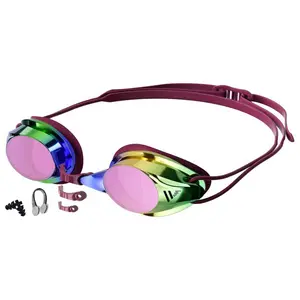 Wenwasno Kids Swim Goggles 2pc with Nose Cover Wide View Diving Mask Anti Fog UV No Leaking Pool Swimming Goggle for Youth 3-14