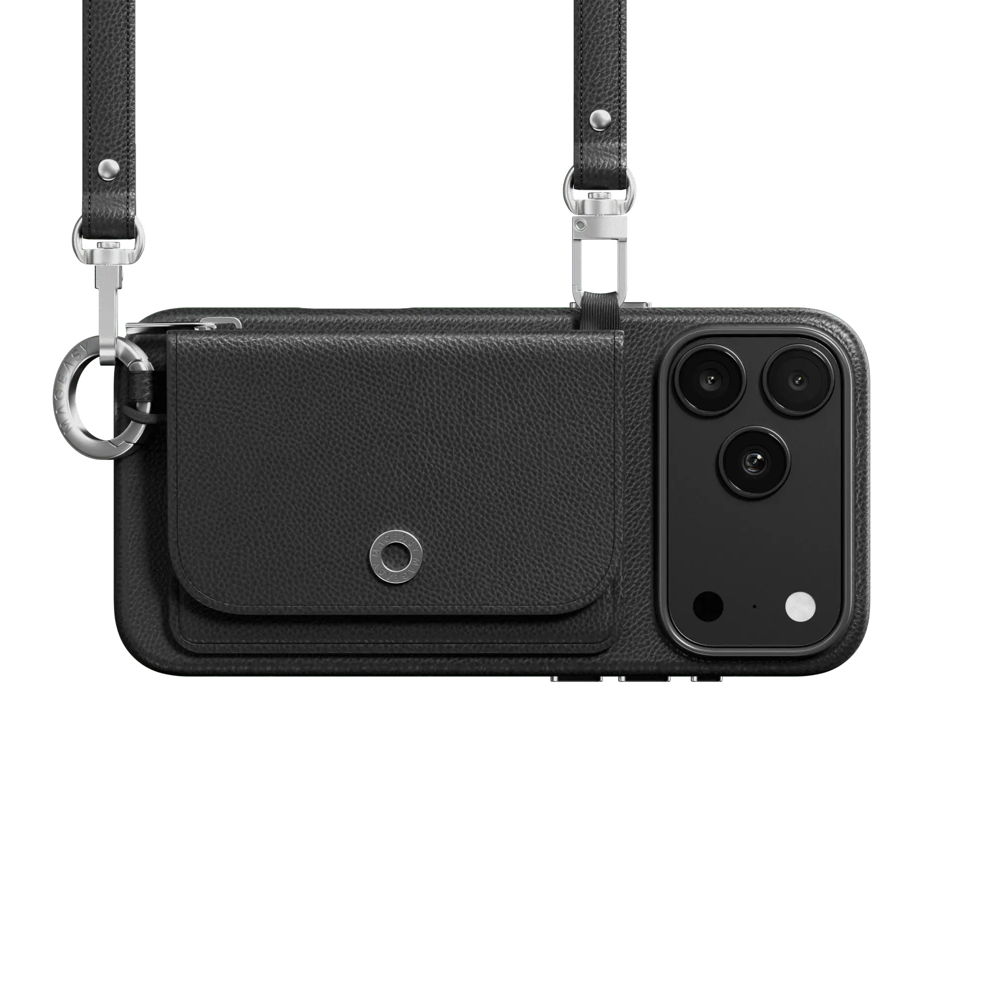 MAGEASY Pouch MagSafe Crossbody Wallet Phone Case for iPhone 17  Pro & Pro Max - Removable Wallet with Strap, 16ft Drop Protection, Card Holder Coin Pocket Magnetic Purse, Adjustable Length