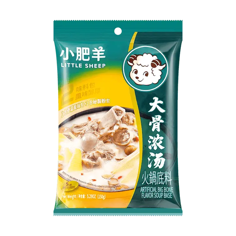 Little Sheep Big Bone Flavor Instant Hot Pot Soup Base - 150g Soup Powder, Ambient, High Sodium, Meat & Vegetable Compatible Pantry Food