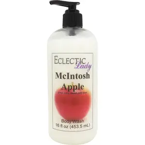 McIntosh Apple Liquid Pearl Body Wash, 3 in 1 Use for Bubble Bath, Hand Soap & Body Wash
