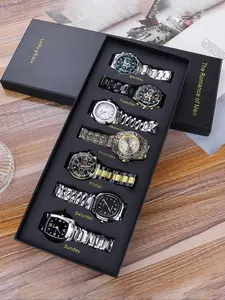 Men's Elegant Quartz Watch Set, Fashion Watch for Party, Daily Clothing Decor, Trendy All-match & Exquisite Watch for Birthday Gift with Gift Box