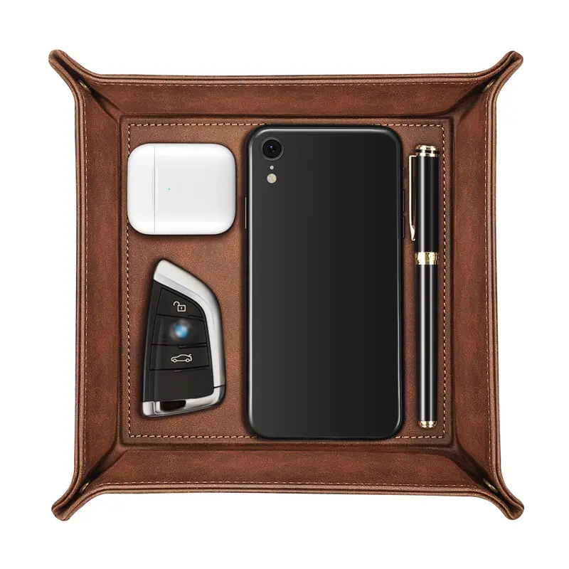 Remote Control Holder 8 Compartments, Bamboo Plastic Organizer Holder Box Caddy, Multi-use Nightstand Desktop Storage Organizers For Controller, Phones, Pen, Stationery, Office Supplies