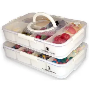 CottageHome Snackle Box Container (2 Pack) | Dishwasher & Microwave Safe | Stackable, Portable Snack Box for Meal Prep, Travel, Charcuterie, Lunchables & Picnics | Lightweight & Sturdy Divided food container