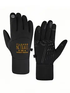 1pc with  It's a Netball Thing Slogan Floral winter gloves Touchable gloves Touch Screen Warm Winter Activities adult warm gloves keep warm holiday gifts Best Selling