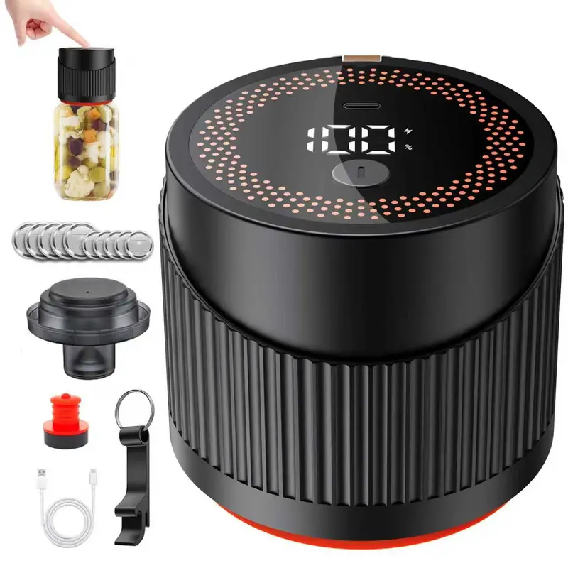 2026 AI Electric Mason Jar Vacuum Sealer Kit, free 10 lids, for Mason Jars with Wide and Regular Mouth Canning Jar Lids, kitchen supplies, food sealing storage