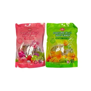 Fortune Jelly Soft Candy 2 Packs - Mixed Fruit & Green Mango Yellow Mango Flavors - 350g Each