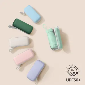 Portable Pocket Umbrella with Box, 1 Count Lightweight Foldable Rainproof Umbrella, Sunny and Rain Dual-use Umbrella for Outdoor Activities, Portable Folding Umbrella