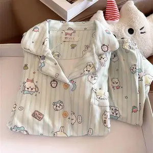 Chiikawa Cute Winter Thicken Pajamas Anime Cartoon Autumn and Winter Keep Warm Lounge Clothes Couple Suit Sweetness Gifts