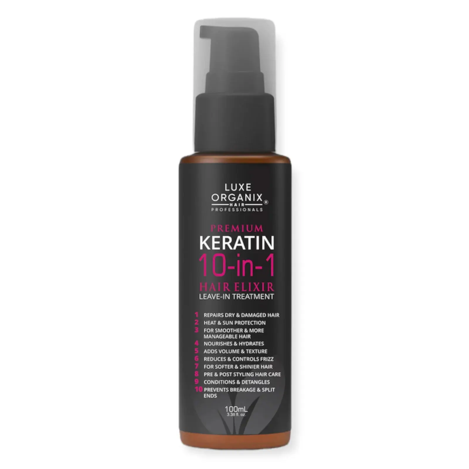 LUXE ORGANIX Premium Keratin 10-in-1 Hair Elixir Leave-in Treatment  100ml