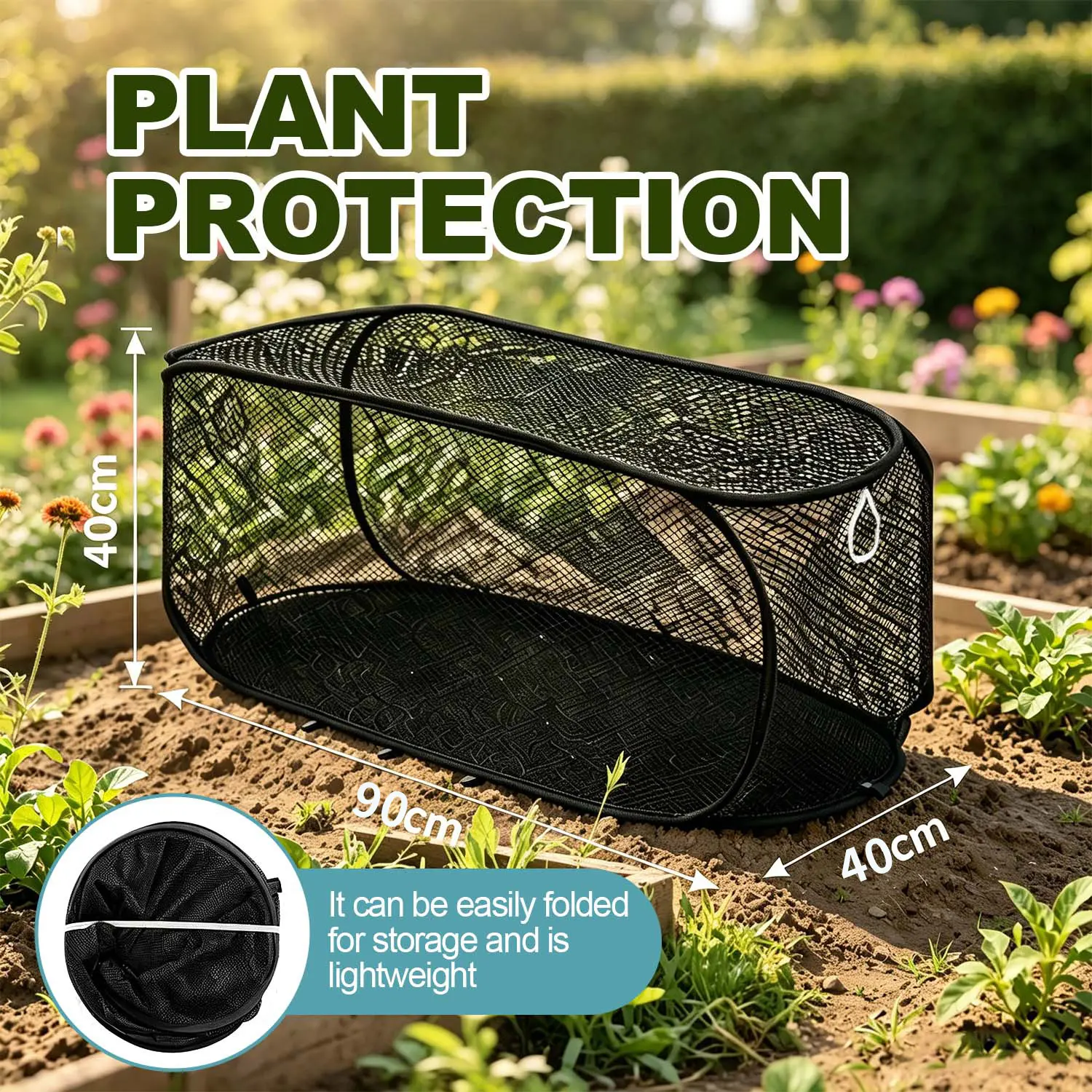 Foldable 90x40cm Garden Mesh Netting - Assembleable Plant Shade Cover, Insect Proof Seedling Guard for Household Garden Use, Household Users