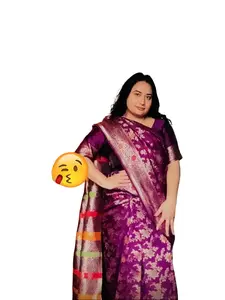 Dola Silk Saree with stitched blouse. Nepali traditional Women cultural dress