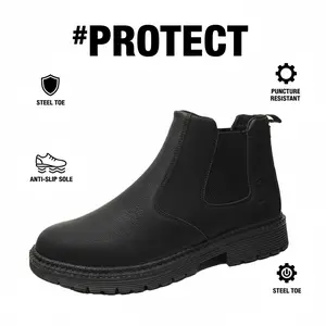 Heavy-Duty Splash-Proof Smash-Proof Puncture-Proof Breathable Safety Shoes 100% Waterproof Anti-Slip Durable Comfortable for Unisex Chef Outdoor Work